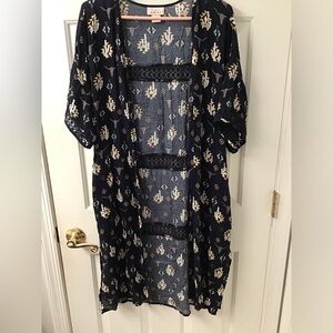 ARIAT SZ XS WOMENS TOPPER DUSTER OPEN FRONT WESTERN LONG HORN GUC